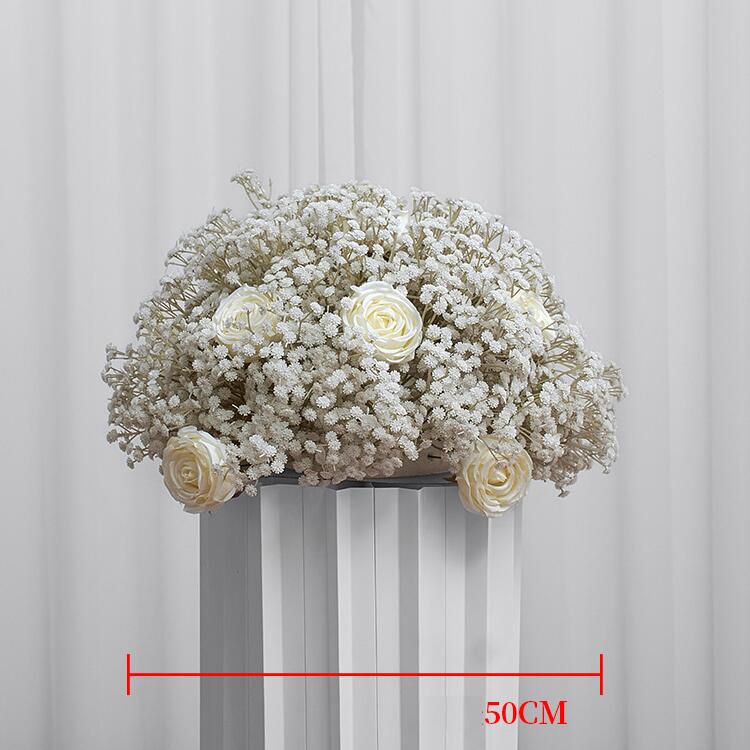 Ali Flowers Baby's Breath Handmade Wedding Artificial Flower Ball Centerpieces for Table Decor ALFBL007 - Ali Flowers