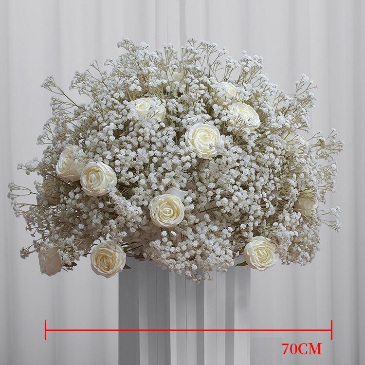 Ali Flowers Baby's Breath Handmade Wedding Artificial Flower Ball Centerpieces for Table Decor ALFBL007 - Ali Flowers