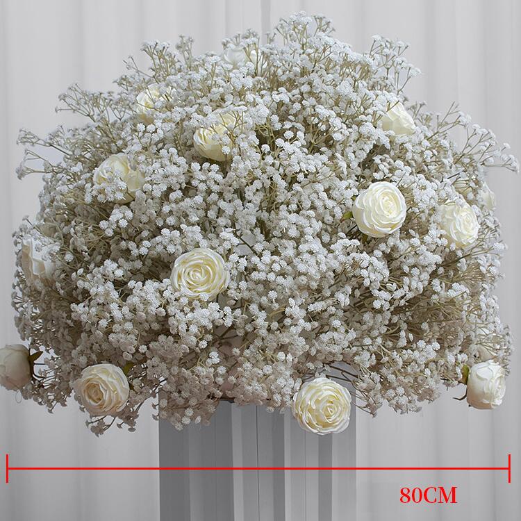 Ali Flowers Baby's Breath Handmade Wedding Artificial Flower Ball Centerpieces for Table Decor ALFBL007 - Ali Flowers