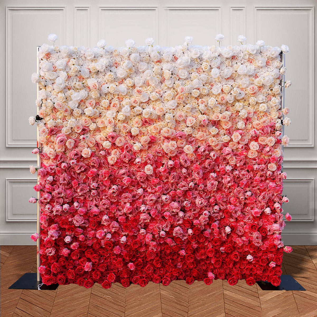 Aliflowers 5D Handmade Cloth Gradient Rose Artificial Floral Wall ALFWL119 - Ali Flowers