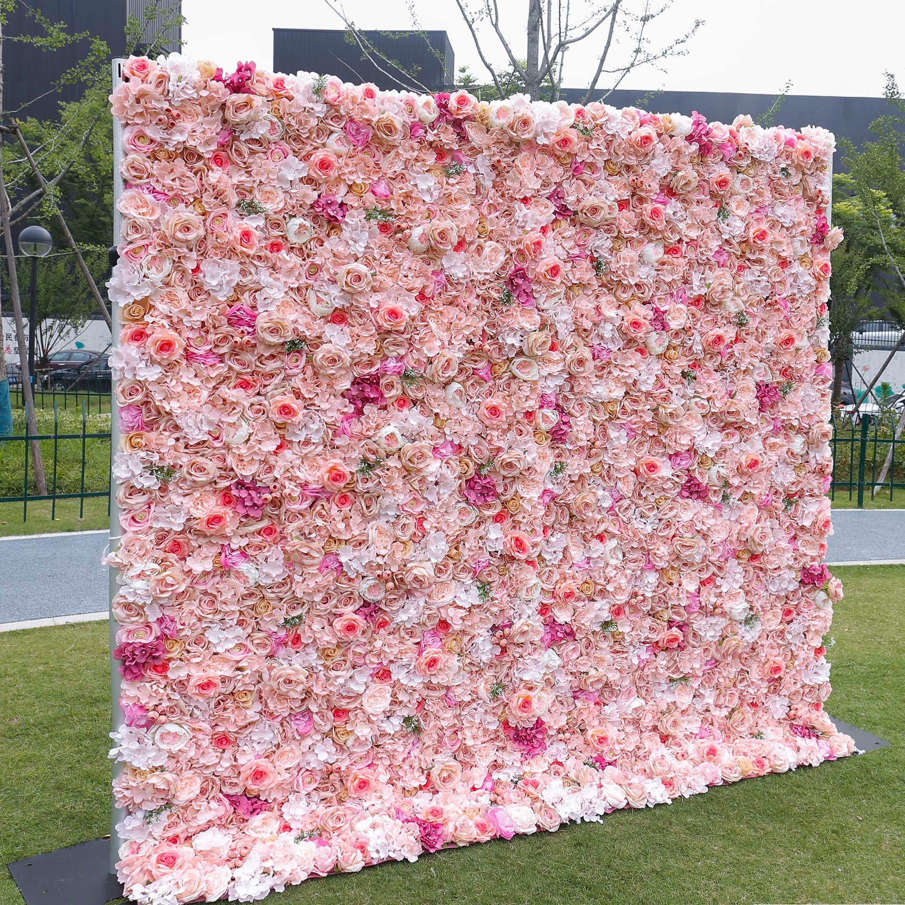 Aliflowers 2D Artificial Roll up Hydrangea Floral Wall Background ALFWL102 - Ali Flowers