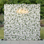 Infinity White Rose Flower Wall Backdrop for Weddings Events and Photo Booths