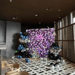 Aliflowers Purple Rose Hydrangea 5D Roller Curtain Flower Wall Event Party Background ALFWL025 - Ali Flowers