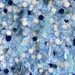 Aliflowers LIght Blue White Rose Roll Up Silk Flower Wall Backdrop for Wedding Decoration