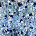 Aliflowers LIght Blue White Rose Roll Up Silk Flower Wall Backdrop for Wedding Decoration