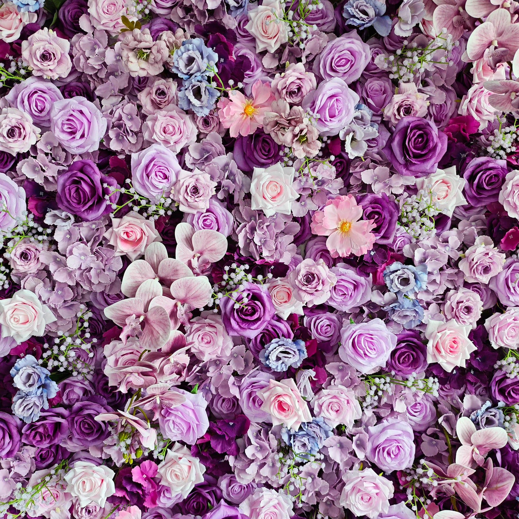 Aliflowers 5D Light Purple Fabric Flower Wall Wedding Backdrop Party Decoration ALFWL169