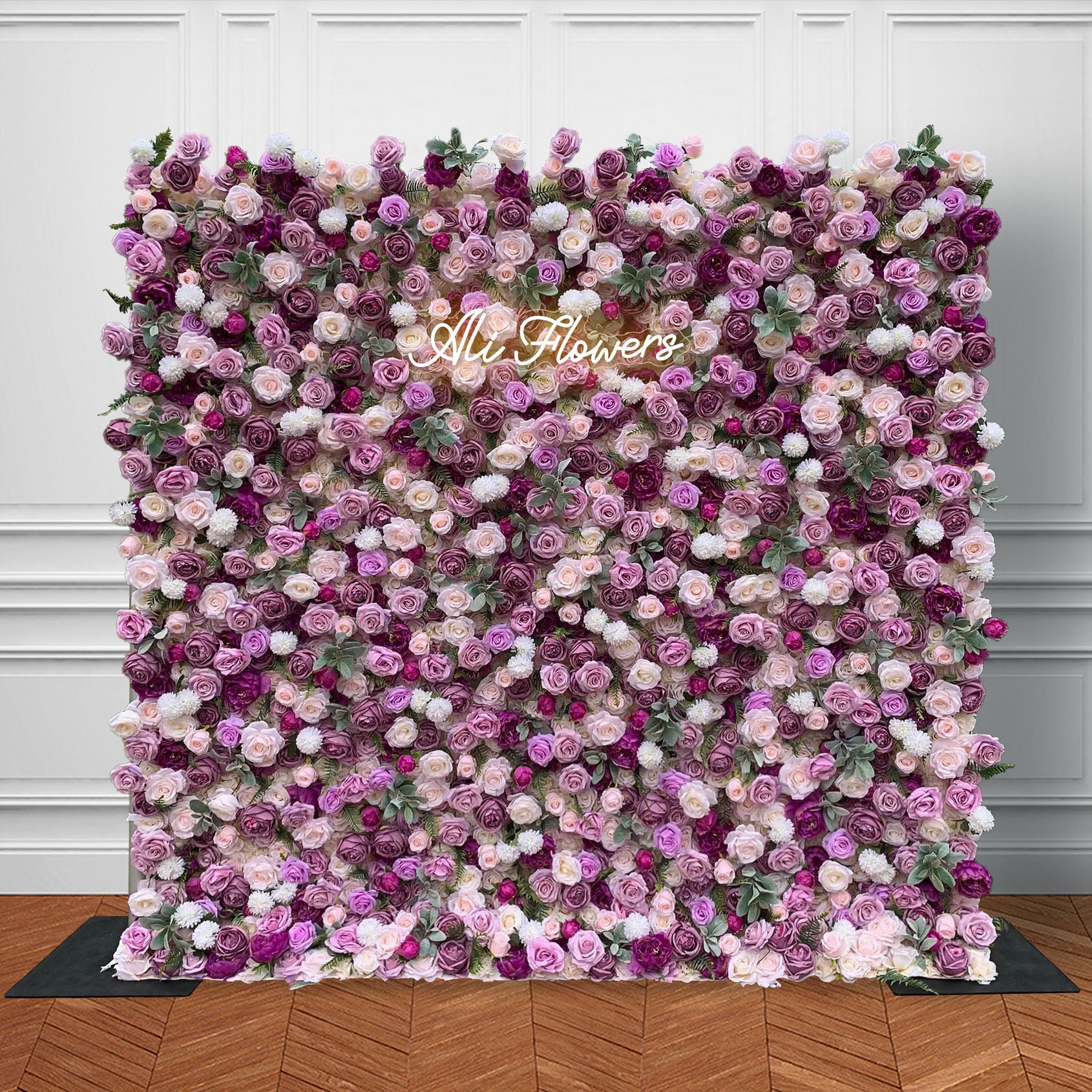 Ali Flowers 5D Lilac Bloom Flower Wall Wedding Backdrop Pink Rose Cloth Decoration ALFWL020 - Ali Flowers