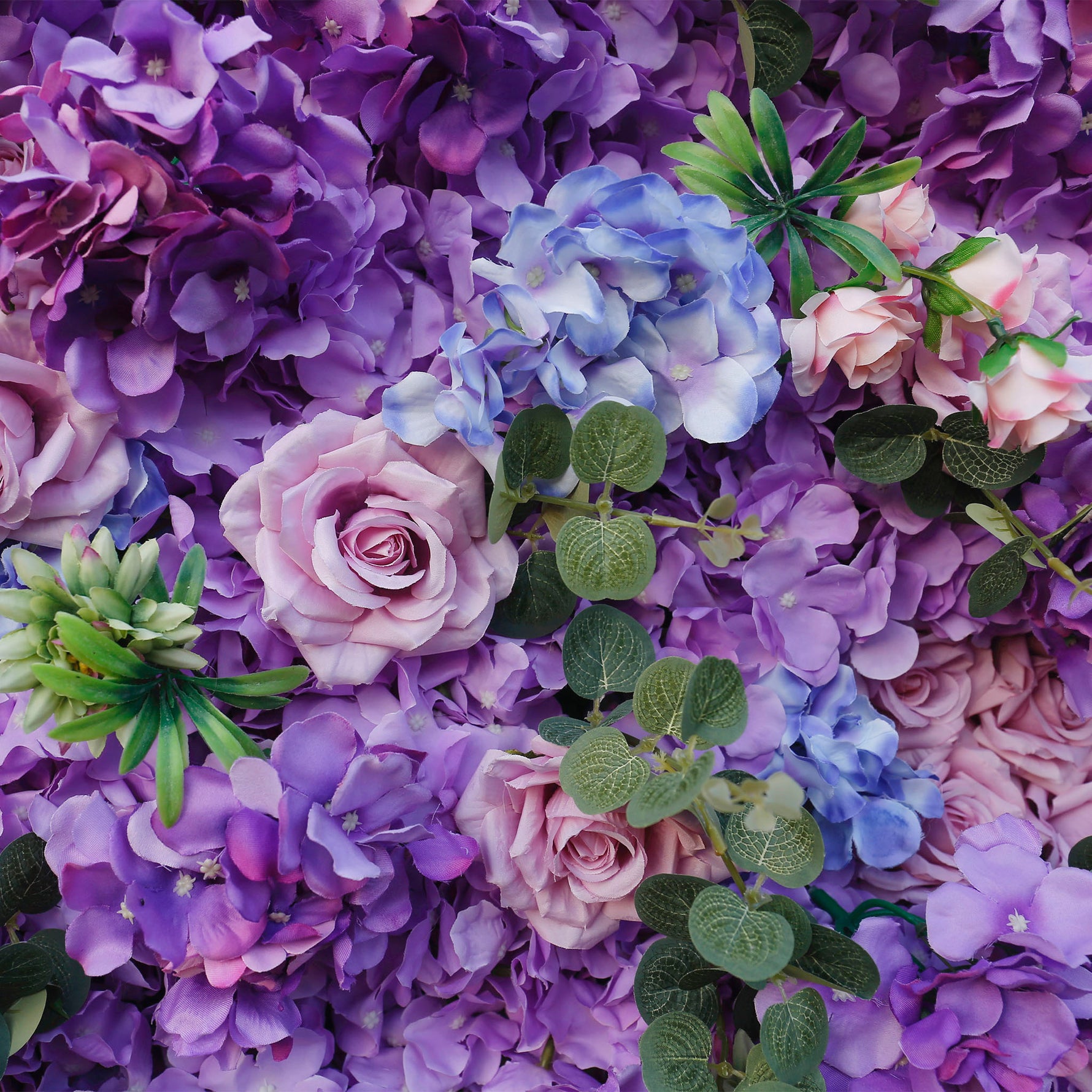 Aliflowers Lilac Hydrangea Wedding Roll up Fabric Perple Flower Wall ALFWL066 - Ali Flowers