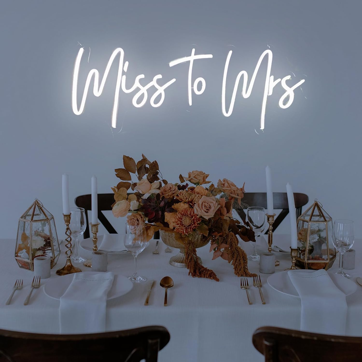 22 inches Miss To Mrs Neon Sign LED Dimmable Wedding Light Up Signs Wall Decor for Wedding Party Proposal Decor - Ali Flowers