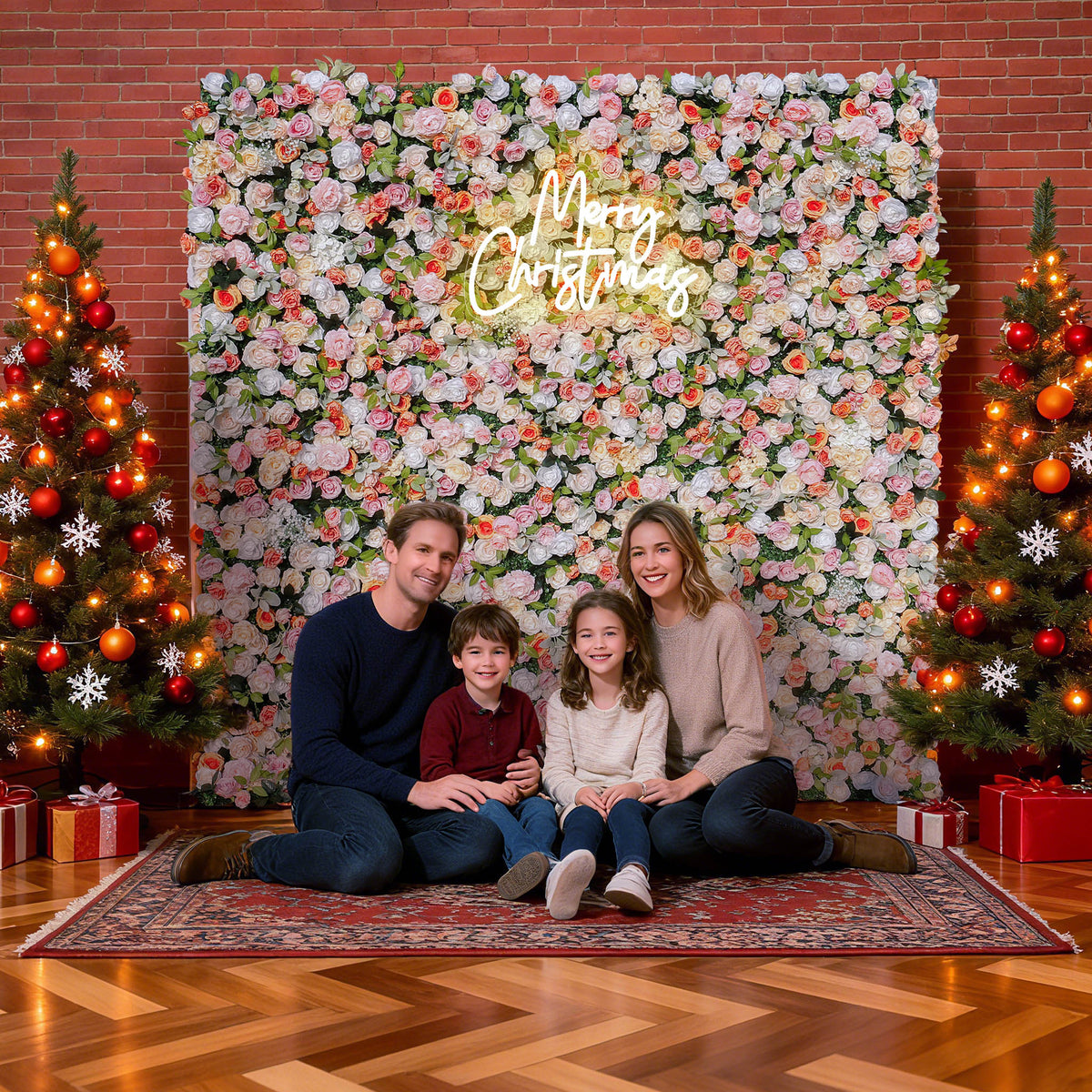 Aliflowers Orange Peony Cloth Fabric Backdrop Flower Wall ALFWL106 - Ali Flowers