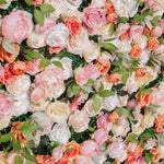 Aliflowers Orange Peony Cloth Fabric Backdrop Flower Wall ALFWL106 - Ali Flowers