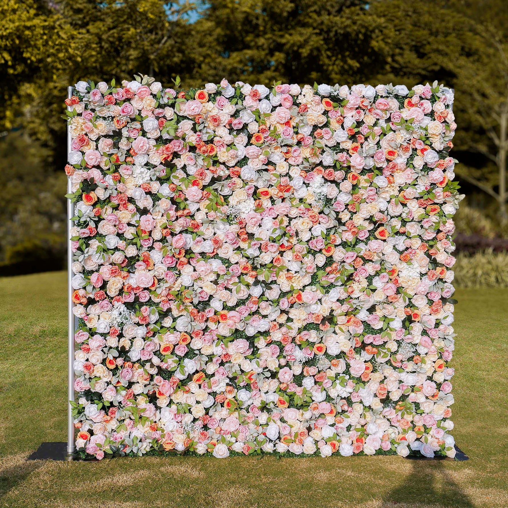 Aliflowers Orange Peony Cloth Fabric Backdrop Flower Wall ALFWL106 - Ali Flowers