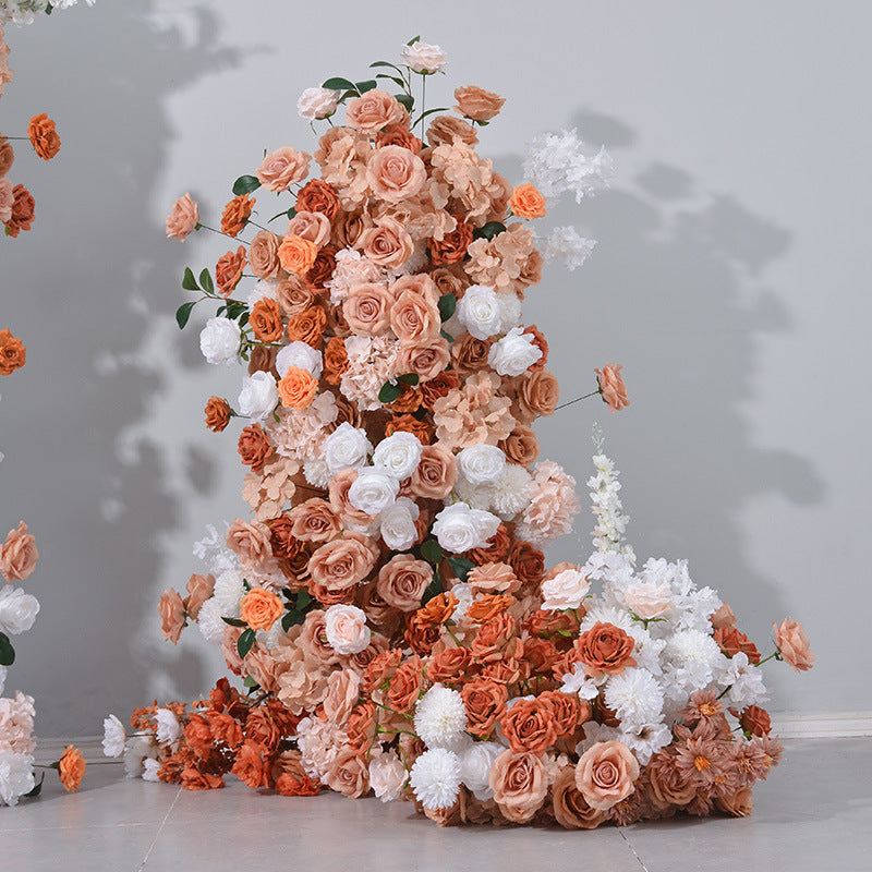 Aliflowers Orange Rose Hydrangea Wedding Background Flower Arrangement Party Arch ALFKT005