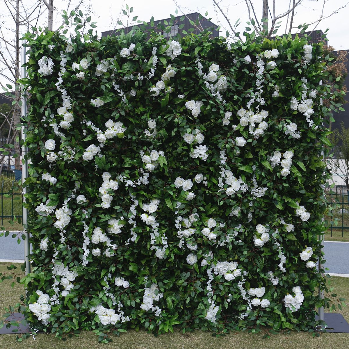 Aliflowers Luxury Green Plants Leaves with Hang flowers for Outdoor Wedding Green Backdrop ALFWL109 - Ali Flowers