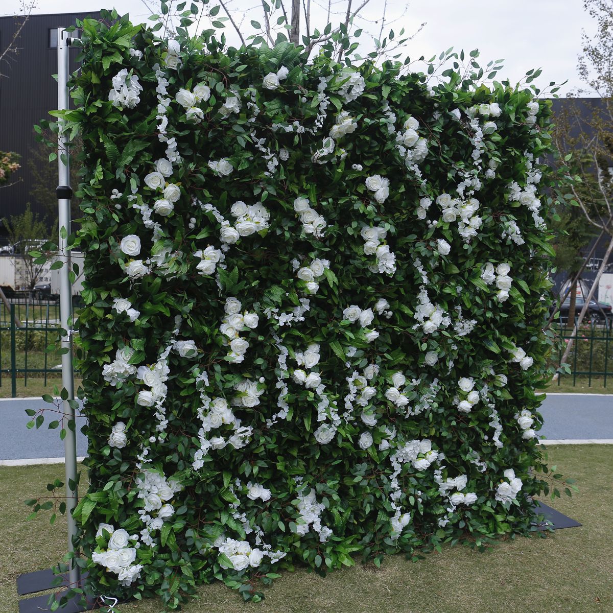 Aliflowers Luxury Green Plants Leaves with Hang flowers for Outdoor Wedding Green Backdrop ALFWL109 - Ali Flowers