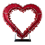 Aliflowers Outdoor Wedding Red Rose Heart-Shaped Arch Background Party Stage Decoration Flower Stand ALFAH013