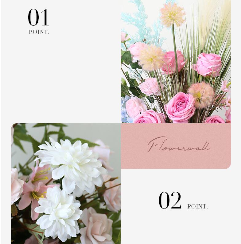 Aliflowers Gradient Color Series Pampas Grass Row Runner Wedding Backdrop Horn Arch Decor Rose Orchid Leaves Flora ALFAC015 - Ali Flowers