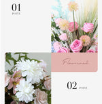 Aliflowers Gradient Color Series Pampas Grass Row Runner Wedding Backdrop Horn Arch Decor Rose Orchid Leaves Flora ALFAC015 - Ali Flowers