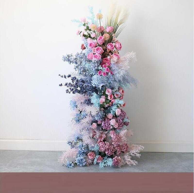 Aliflowers Gradient Color Series Pampas Grass Row Runner Wedding Backdrop Horn Arch Decor Rose Orchid Leaves Flora ALFAC015 - Ali Flowers