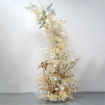 Aliflowers Early Fall Series Light Yellow Flowers Baby's Breath Wedding Horn Arch ALFAC017 - Ali Flowers