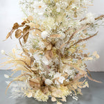 Aliflowers Early Fall Series Light Yellow Flowers Baby's Breath Wedding Horn Arch ALFAC017 - Ali Flowers