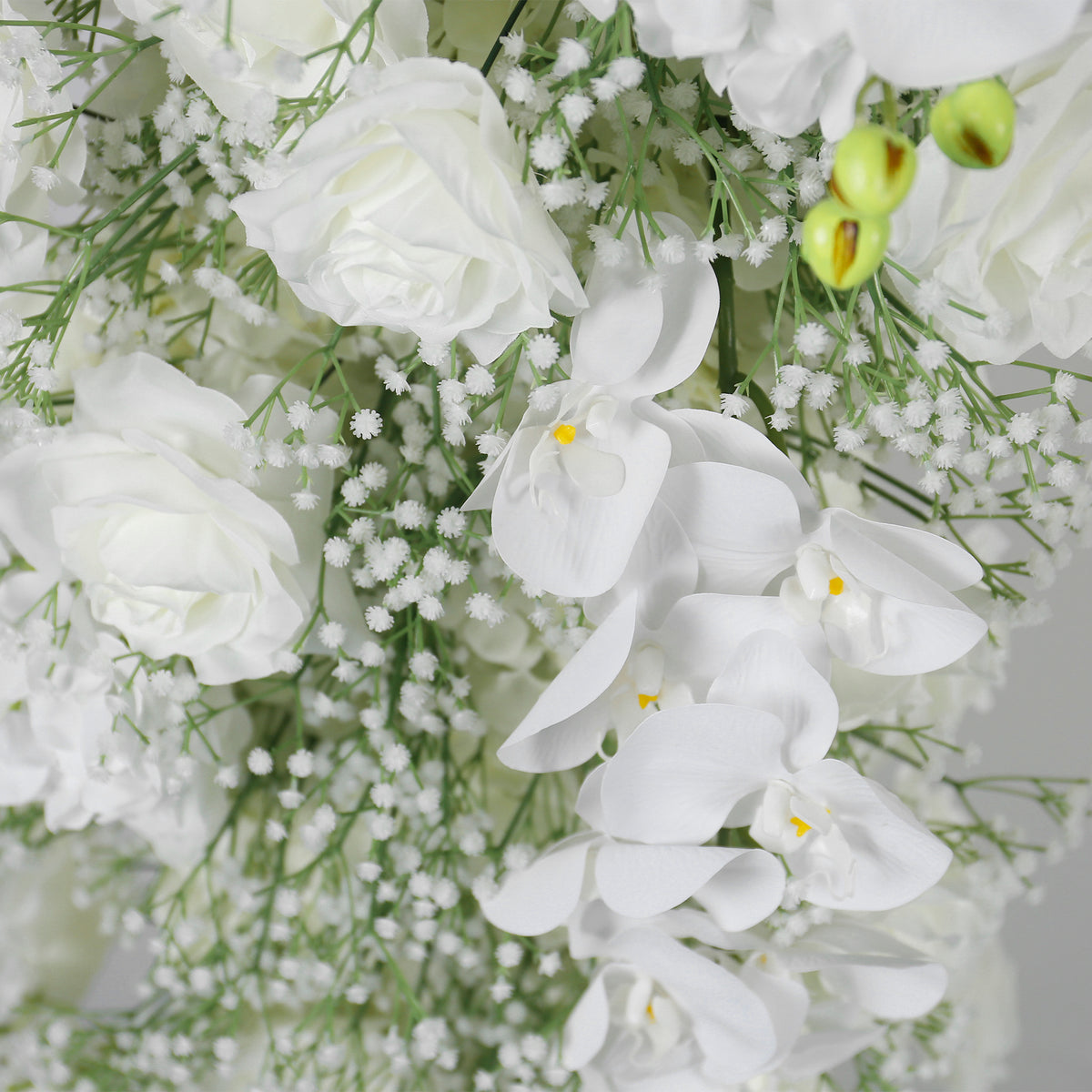 aliflowers-phalaenopsis rose baby's breath flower decoration wedding corner arch