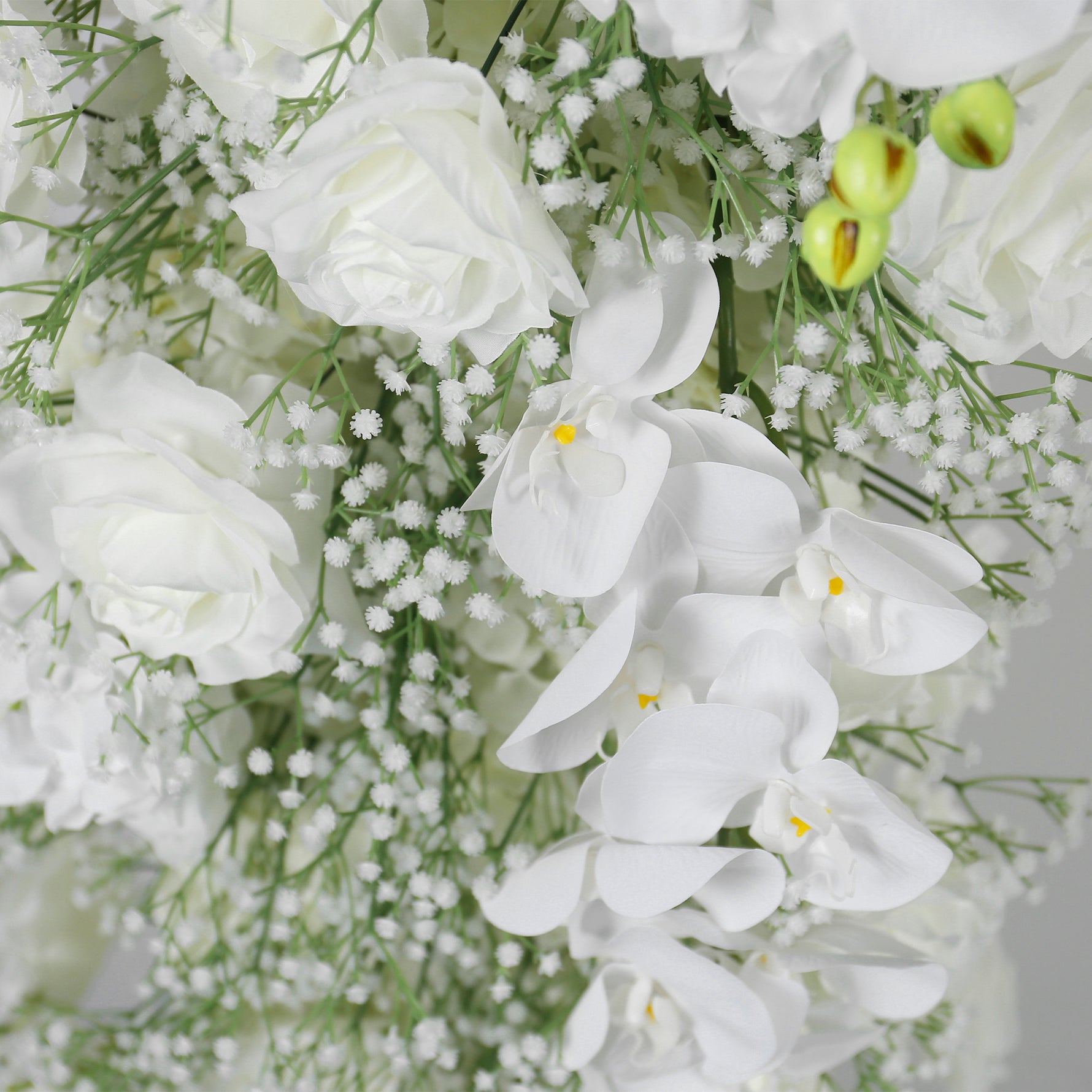 aliflowers-phalaenopsis rose baby's breath flower decoration wedding corner arch