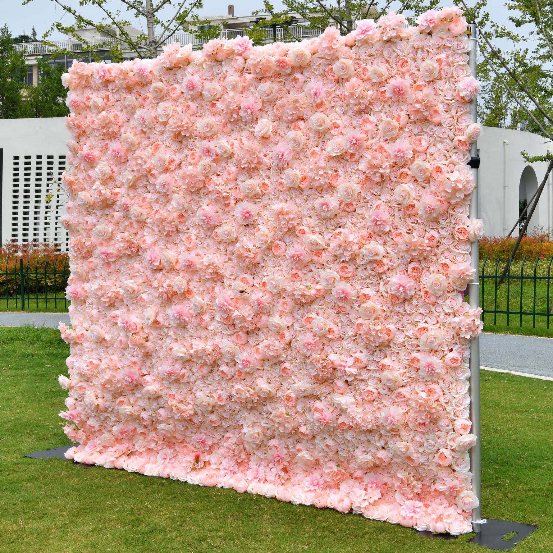 Aliflowers Hydrangea Rose Dalia Curtain Pink 2D Flower Wall Backdrop ALFWL104 - Ali Flowers