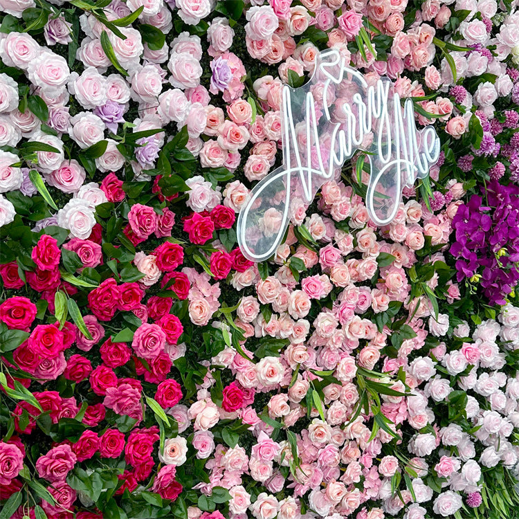 5D Pink &amp; Purple Irregular Cloth Roll Curtain Flower Wall