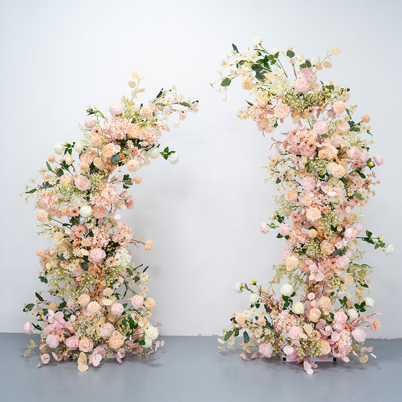 Aliflowers Blush Series Baby's Breath Horn Arch Floral Arrangement Decor Frame Wedding Backdrop ALFAC010 - Ali Flowers