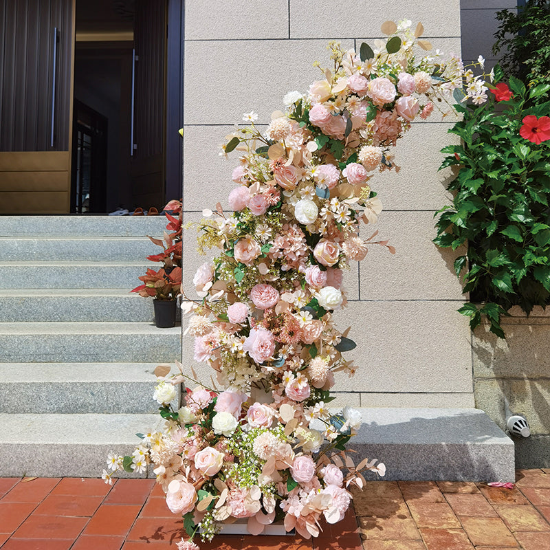 Aliflowers Blush Series Baby's Breath Horn Arch Floral Arrangement Decor Frame Wedding Backdrop ALFAC010 - Ali Flowers