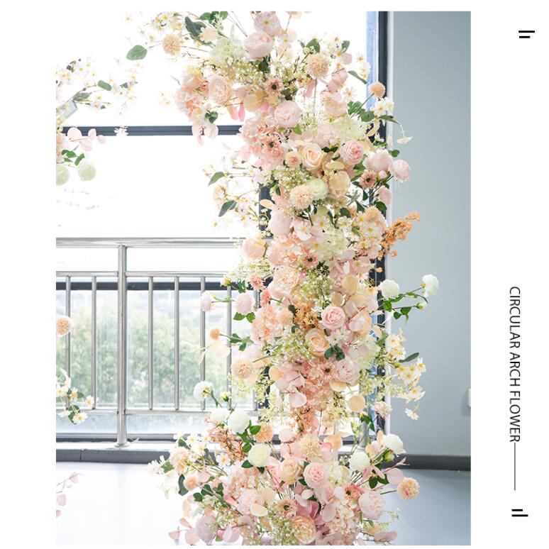 Aliflowers Blush Series Baby's Breath Horn Arch Floral Arrangement Decor Frame Wedding Backdrop ALFAC010 - Ali Flowers