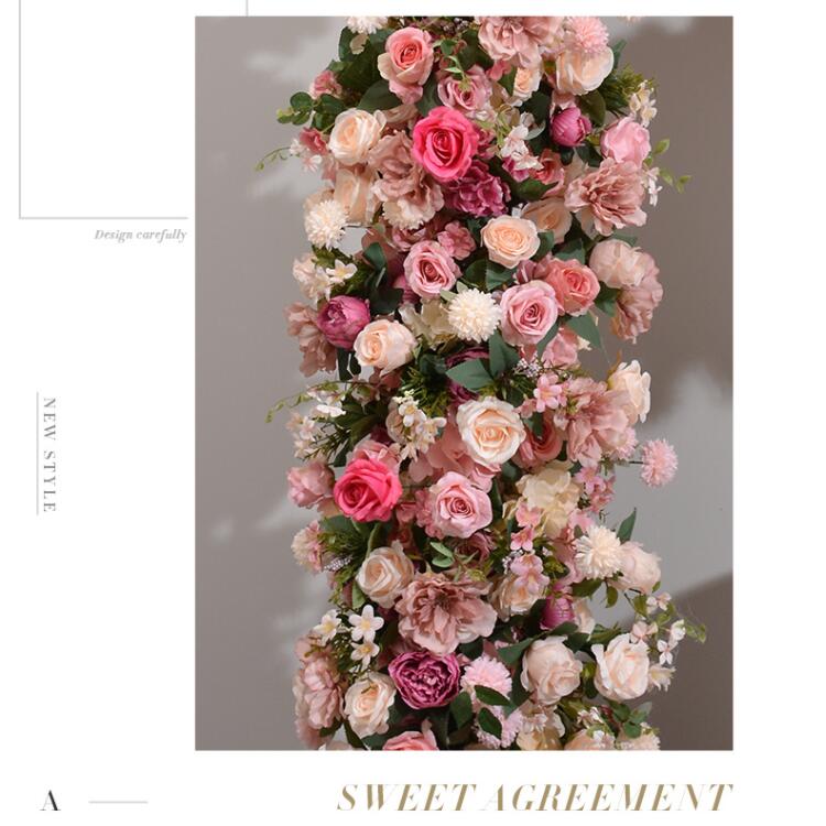 Aliflowers Blush Series Pink Floral Arrangement Wedding Stage Backdrop Flower Stand ALFAD008 - Ali Flowers