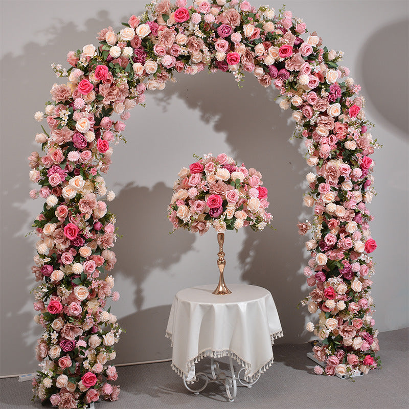 Aliflowers Blush Series Pink Floral Arrangement Wedding Stage Backdrop Flower Stand ALFAD008 - Ali Flowers