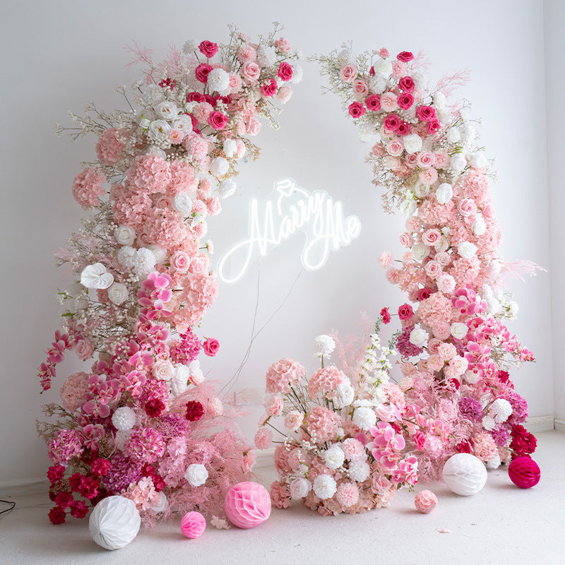 Aliflowers Pink Phalaenopsis Orchid Wedding Horn Arch Background artificial flower ALFAC019 - Ali Flowers
