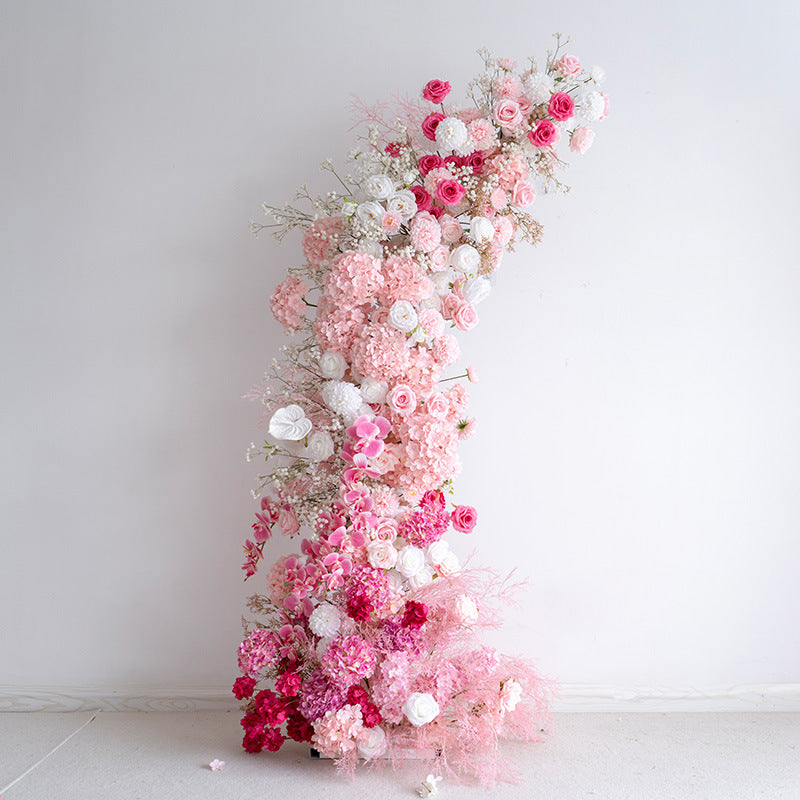Aliflowers Pink Phalaenopsis Orchid Wedding Horn Arch Background artificial flower ALFAC019 - Ali Flowers