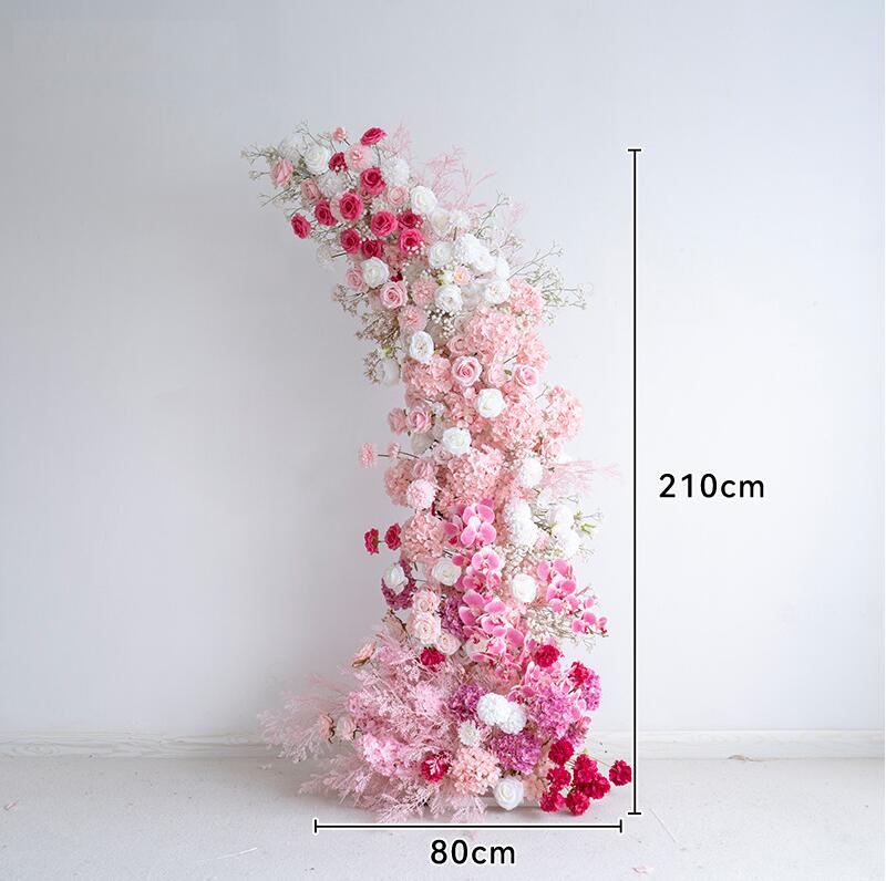 Aliflowers Pink Phalaenopsis Orchid Wedding Horn Arch Background artificial flower ALFAC019 - Ali Flowers