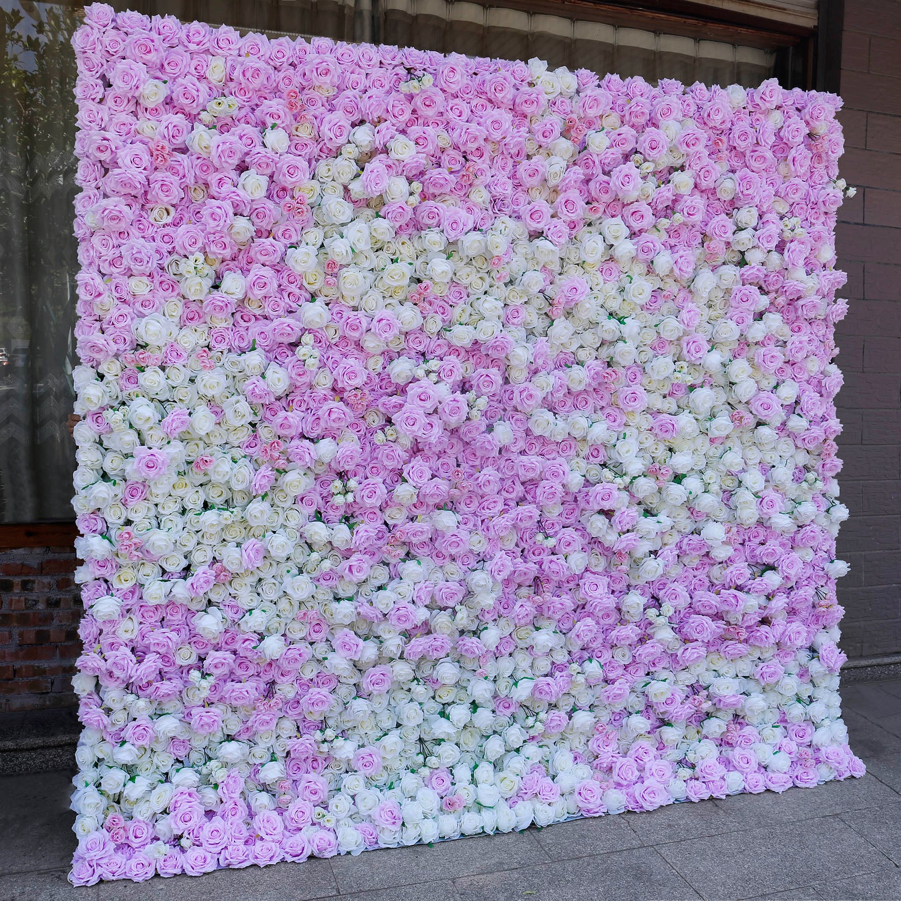 Aliflowers Pink White Colour mixture Rose Wall of flowers ALFWL058 - Ali Flowers