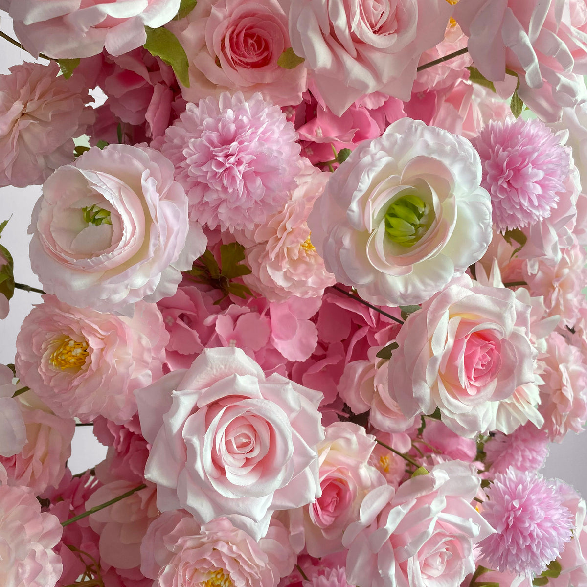 Aliflowers 3D Pink Rose Horns Arch – Wedding Ceremony Floral Backdrop for Indoor & Outdoor Events