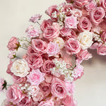Aliflowers Blush Series Pink Rose With Baby's breath Wedding Decorations Heart Arch ALFAH002 - Ali Flowers