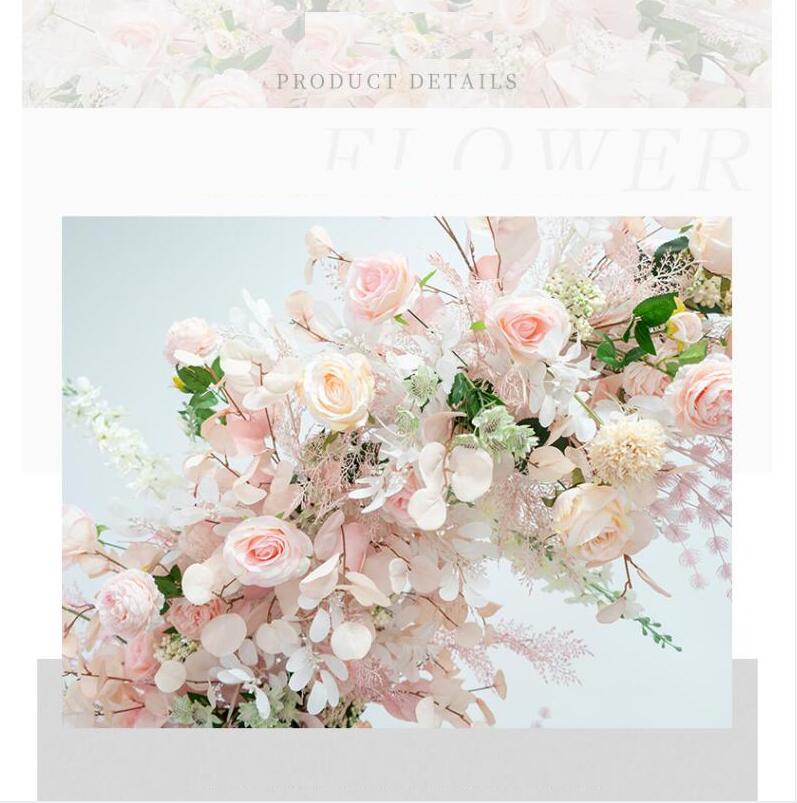 Aliflowers Blush Series Pink Rose Delphinium Moon-Shaped Arch For Festive Celebrations - Ali Flowers