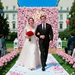 Aliflowers 5D Pink Rose Peony Roll Up Curtain Cloth Flower Wall - Ali Flowers