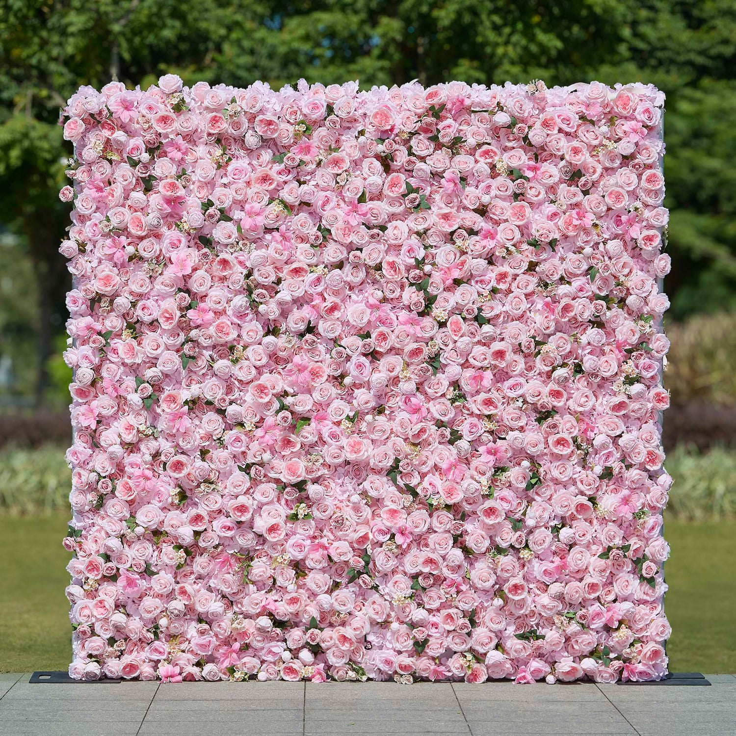 Aliflowers 5D Pink Rose Peony Roll Up Curtain Cloth Flower Wall - Ali Flowers