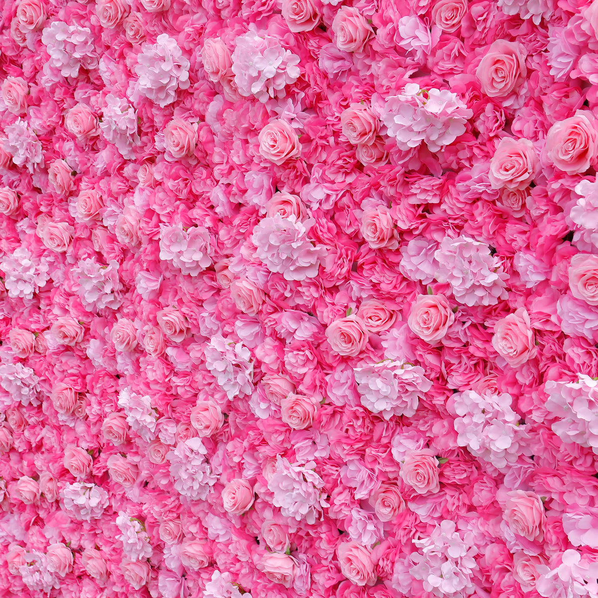 Aliflowers 2D Hot Pink Rose with Hydrangea Flower Wall Wedding Decorative ALFWL050 - Ali Flowers
