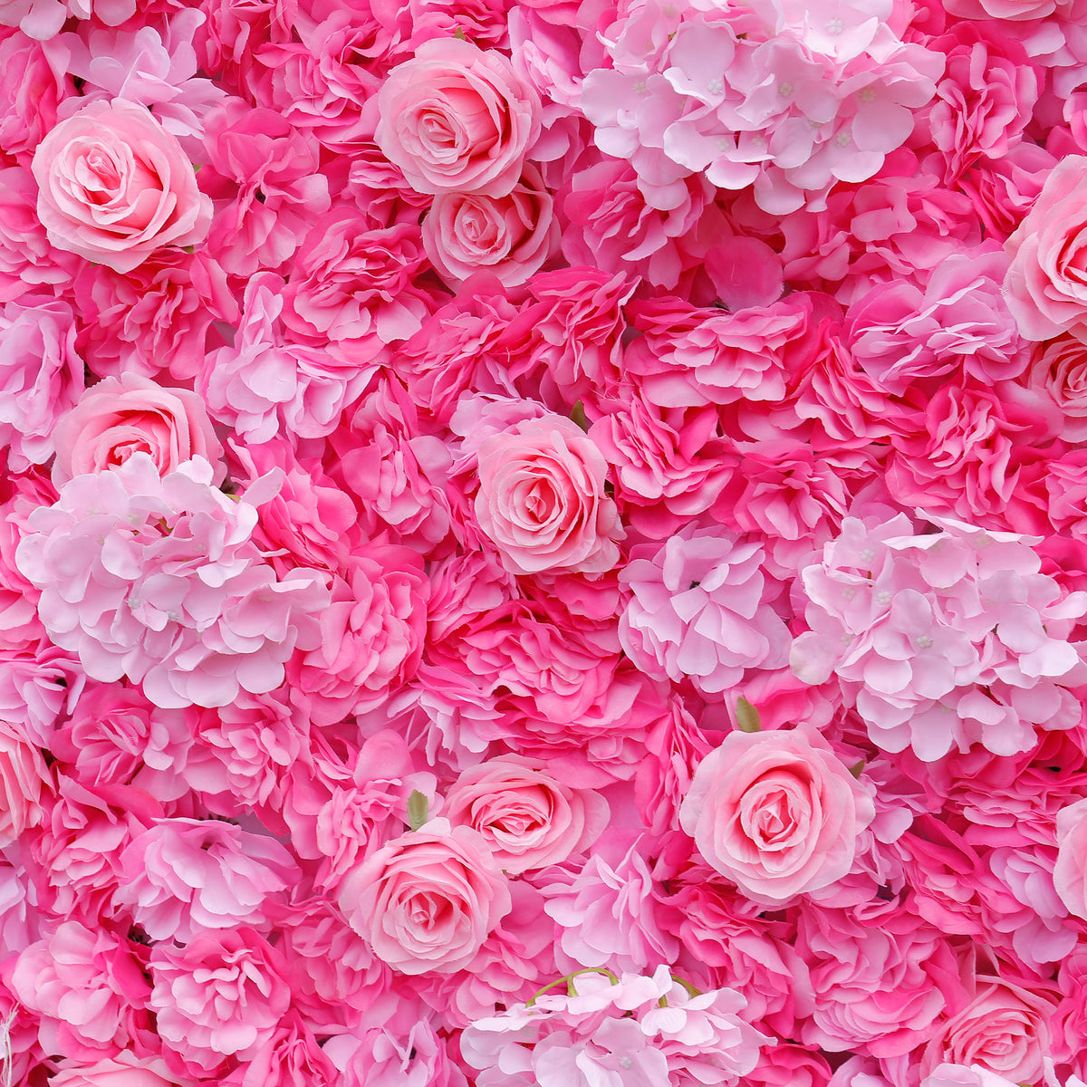 Aliflowers 2D Hot Pink Rose with Hydrangea Flower Wall Wedding Decorative ALFWL050 - Ali Flowers