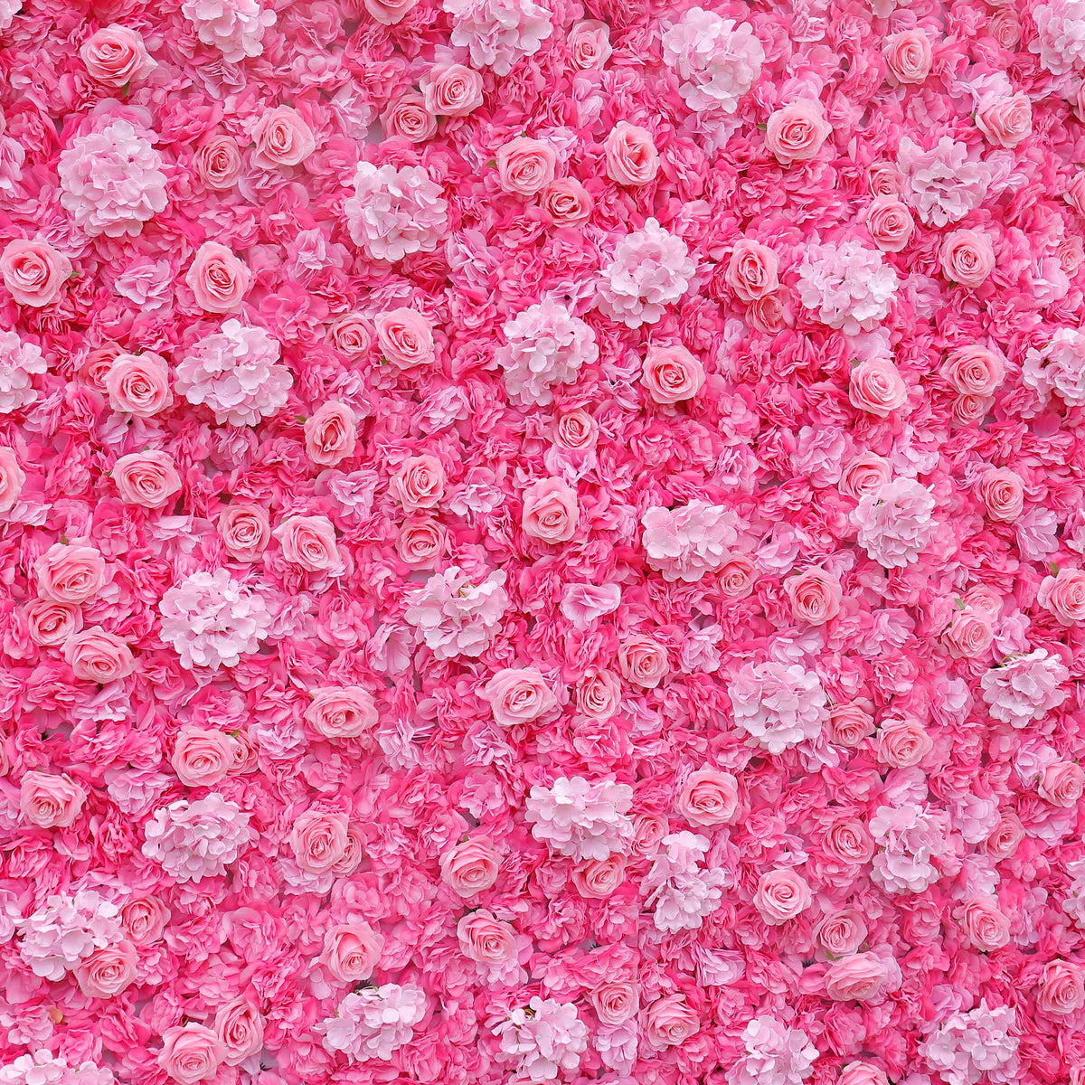 Aliflowers 2D Hot Pink Rose with Hydrangea Flower Wall Wedding Decorative ALFWL050 - Ali Flowers