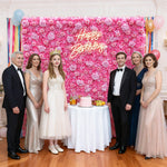 Aliflowers 2D Hot Pink Rose with Hydrangea Flower Wall Wedding Decorative ALFWL050 - Ali Flowers