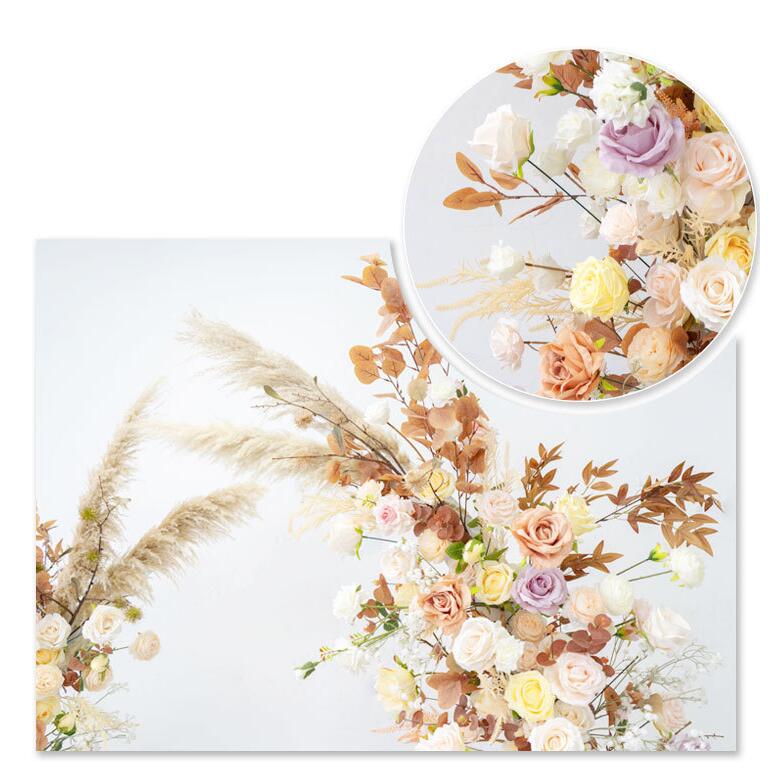 Aliflowers Early Fall Series Pampas Grass Horn Arch Wedding Backdrop Decor Floral Arrangement ALFAC008 - Ali Flowers