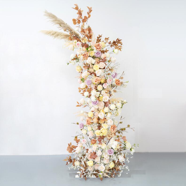 Aliflowers Early Fall Series Pampas Grass Horn Arch Wedding Backdrop Decor Floral Arrangement ALFAC008 - Ali Flowers