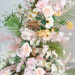 Aliflowers Luxury Blush Series with Dypsis Lutescens Artificial flowers Horn Arch ALFAC018 - Ali Flowers